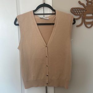 Zara Sleeveless Button Up Sweater